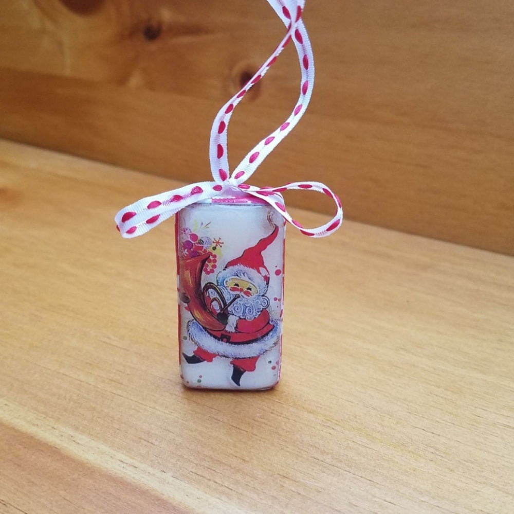 Altered dominoes Christmas ornament